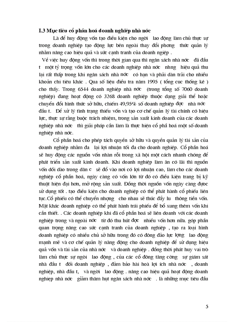 Thực trạng và những vẫn đề liên quan trong quá trình cổ phần hoá doanh nghiệp nhà nước ở việt nam 1