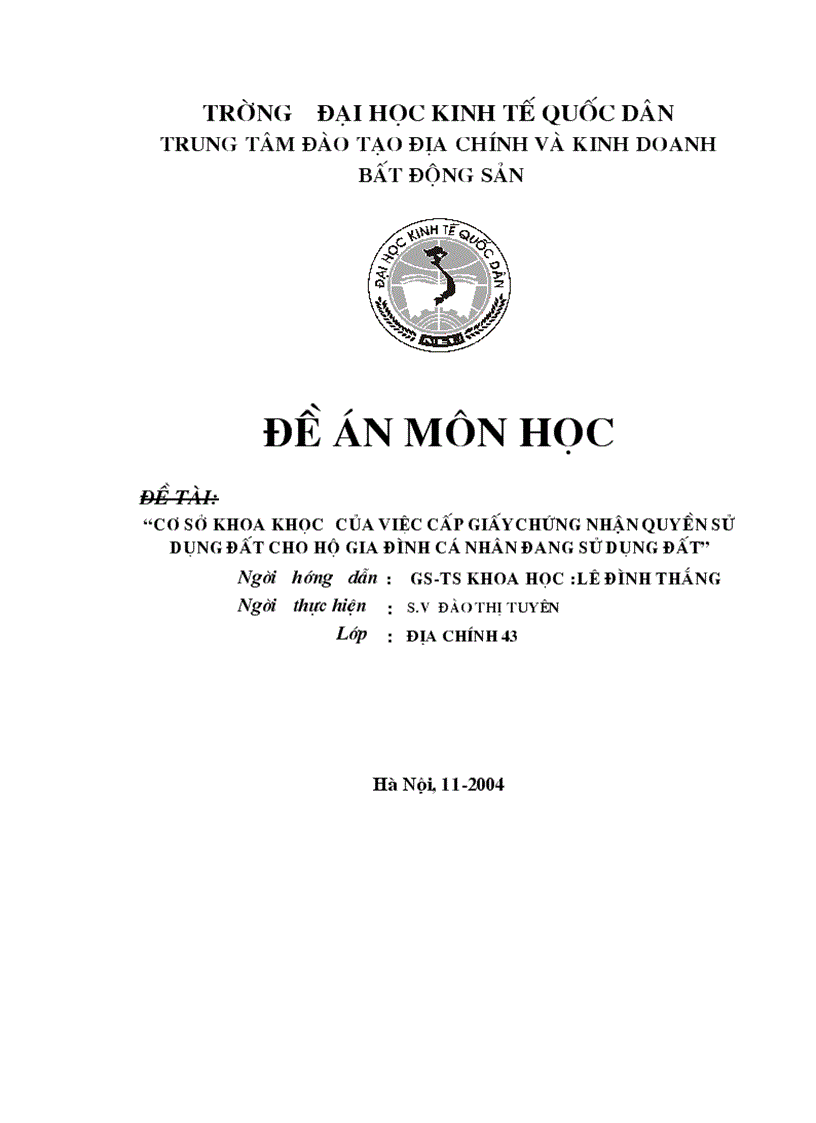 image for page Cơ sở khoa học của việc cấp GCNQSDĐ ở cho hộ gia đình cá nhân đang sử dụng đất 1