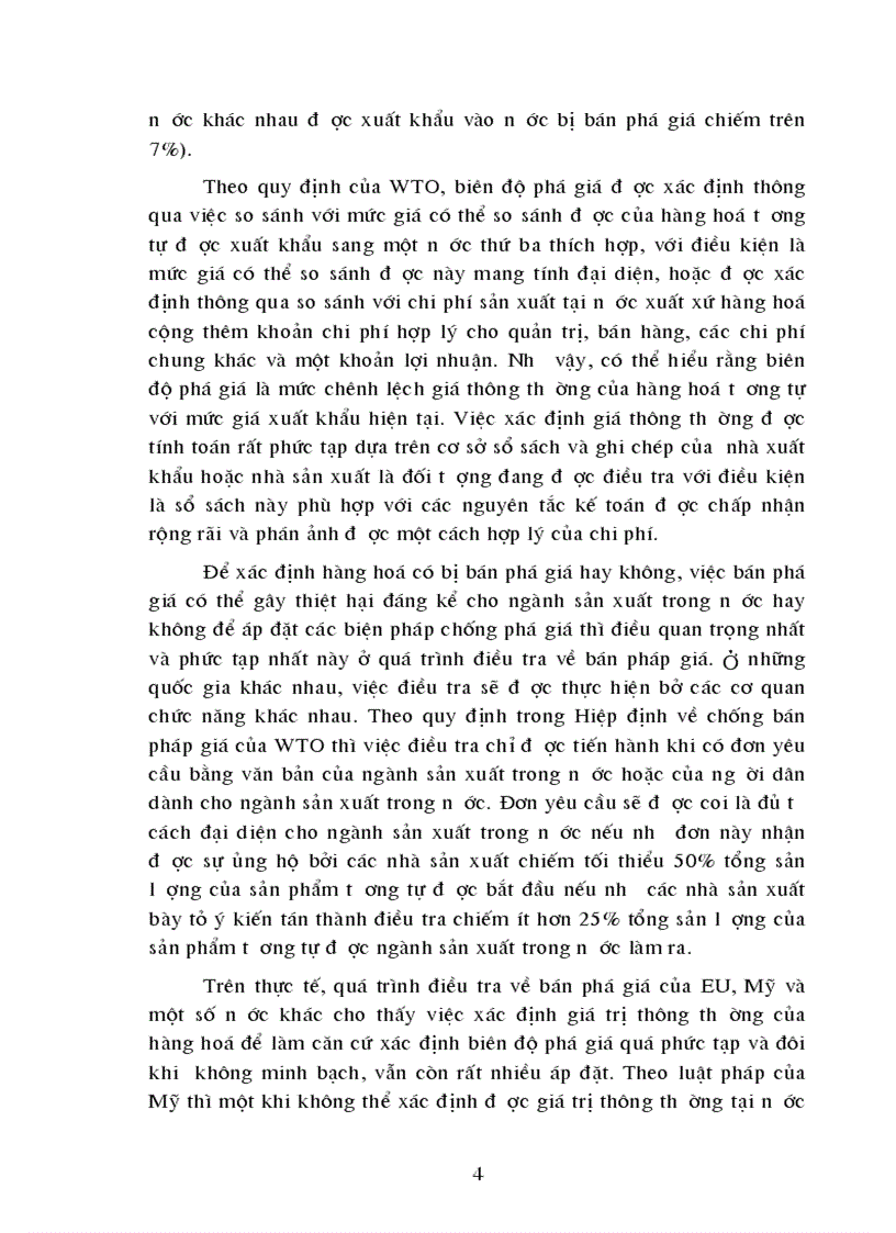 Hiệp định chống bán phá giá của WTO và Luật chống bán phá giá của Hoa kỳ và thách thức khó khăn có liên quan trong xuất khẩu hàng hoá của Việt Nam 1