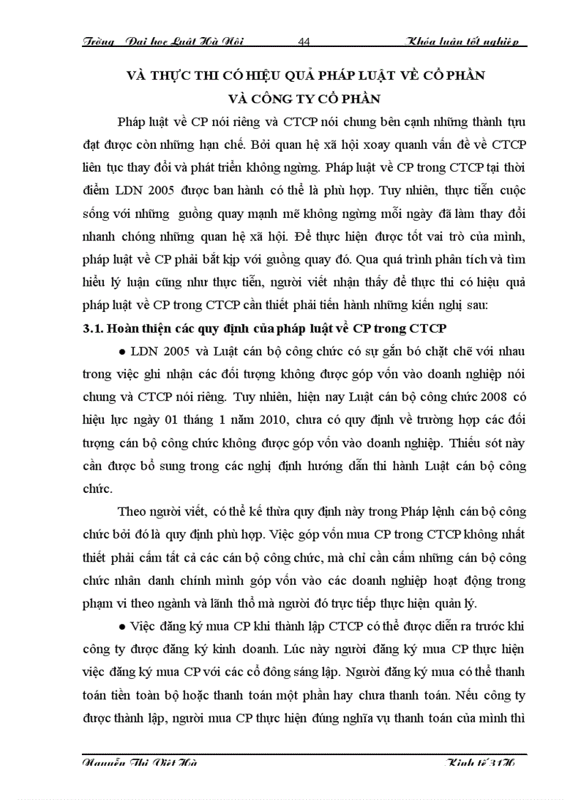 image for page Thực trạng pháp luật Việt Nam về CP trong quá trình thành lập và hoạt động của CTCP