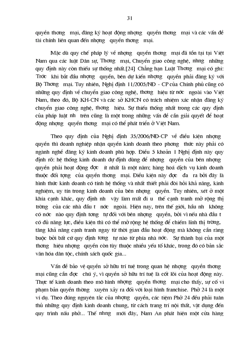 image for page Thực trạng nhượng quyền thương mại và một số kiến nghị nhằm hoàn thiện pháp luật nhượng quyền thương mại ở việt nam 1