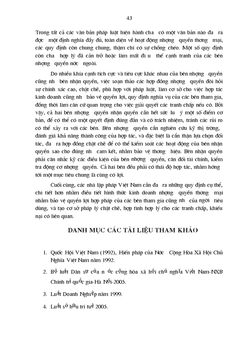 image for page Thực trạng nhượng quyền thương mại và một số kiến nghị nhằm hoàn thiện pháp luật nhượng quyền thương mại ở việt nam 1