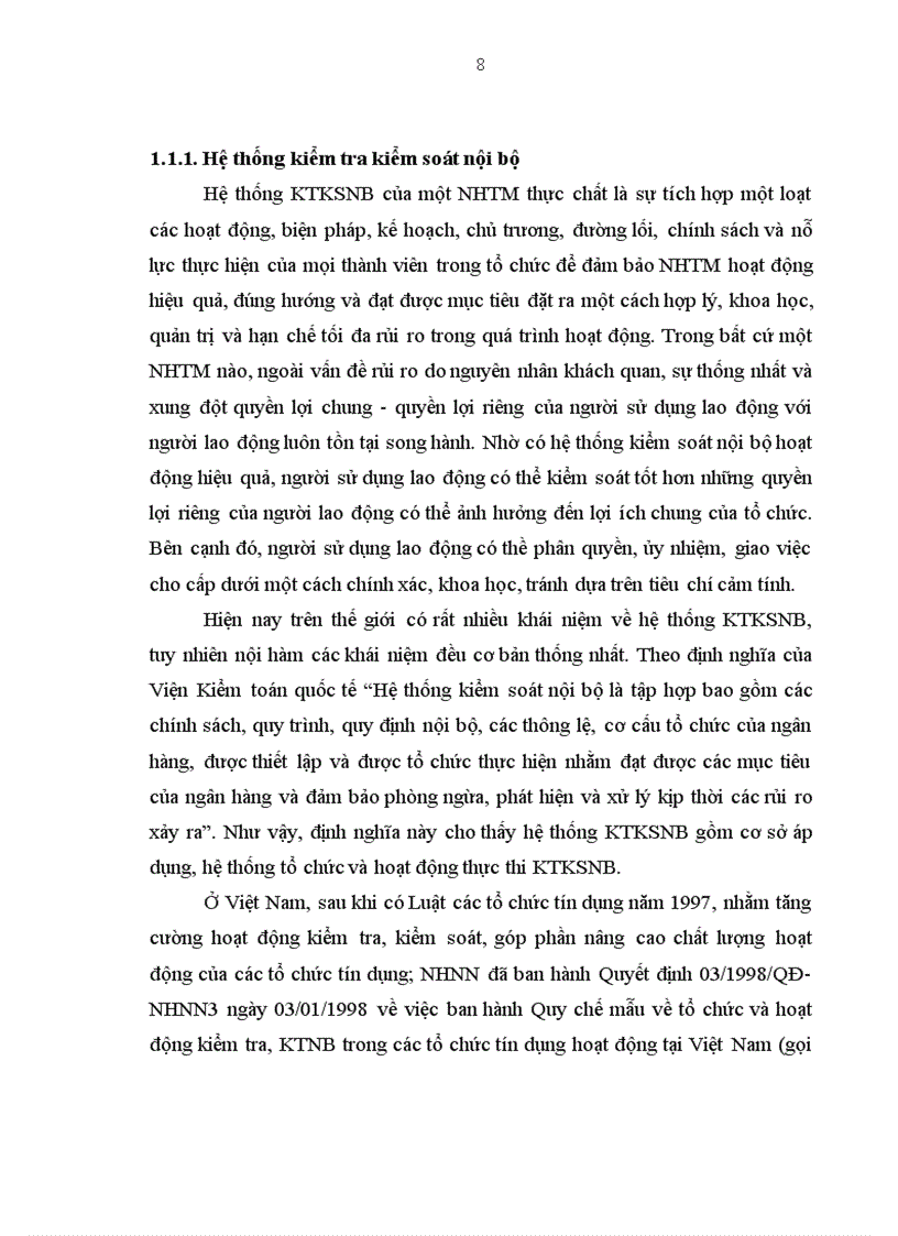 image for page Pháp luật điều chỉnh hệ thống kiểm tra kiểm soát nội bộ của ngân hàng thương mại và hoạt động của hệ thống kiểm tra kiểm soát nội bộ 1