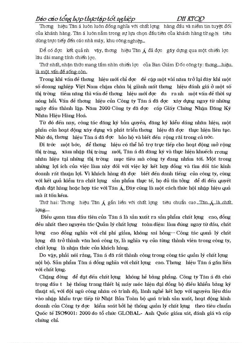 image for page Báo cáo tổng hợp thực tập tốt nghiệp Công ty TNHH Sản Xuất và Thương Mại Tân á