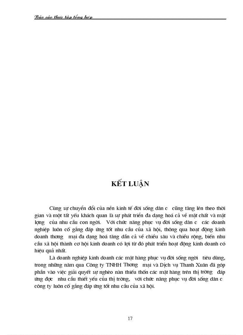 image for page Báo cáo thực tập tổng hợp tại Công ty TNHH Thương mại và Dịch vụ Thanh Xuân 1