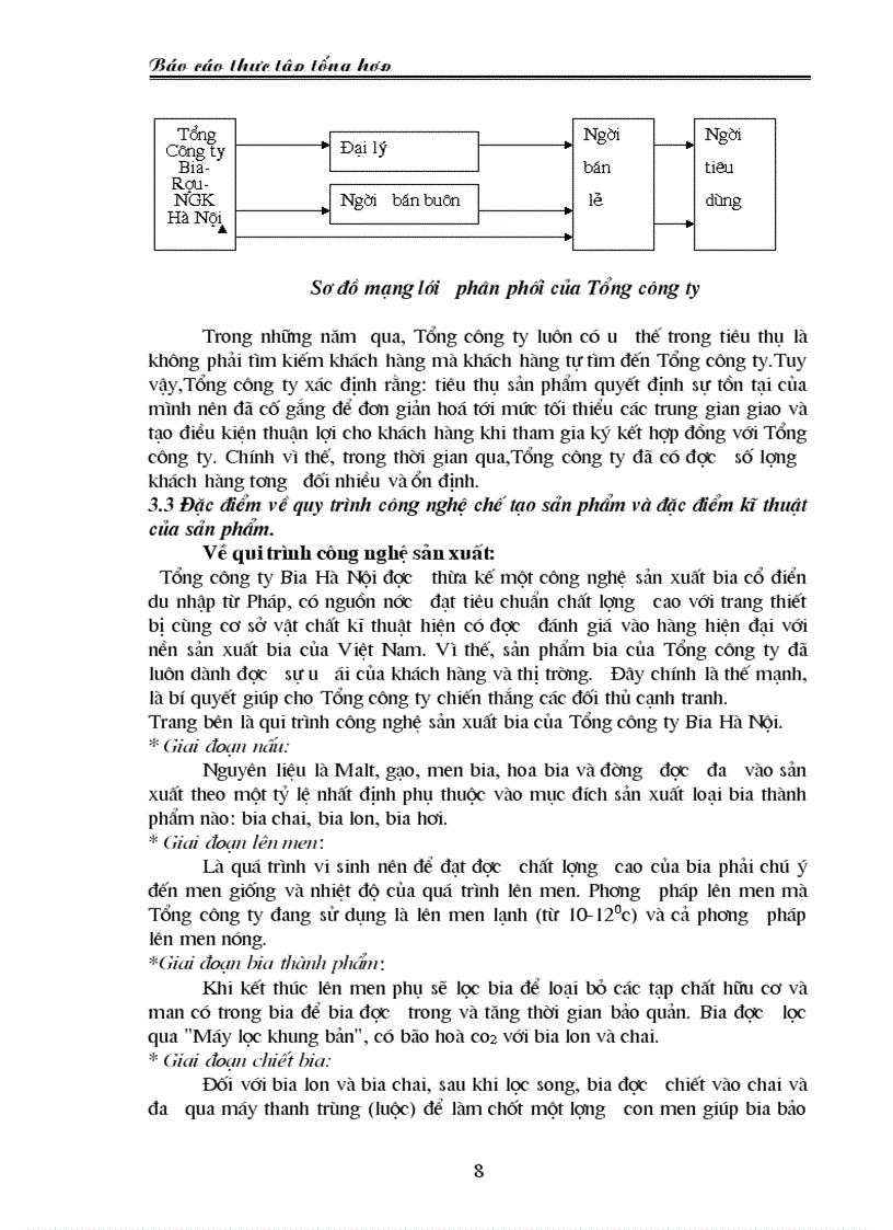 image for page Báo cáo thực tập tổng hợp tại Tổng công ty Bia Rượu Nước giải khát Hà Nội