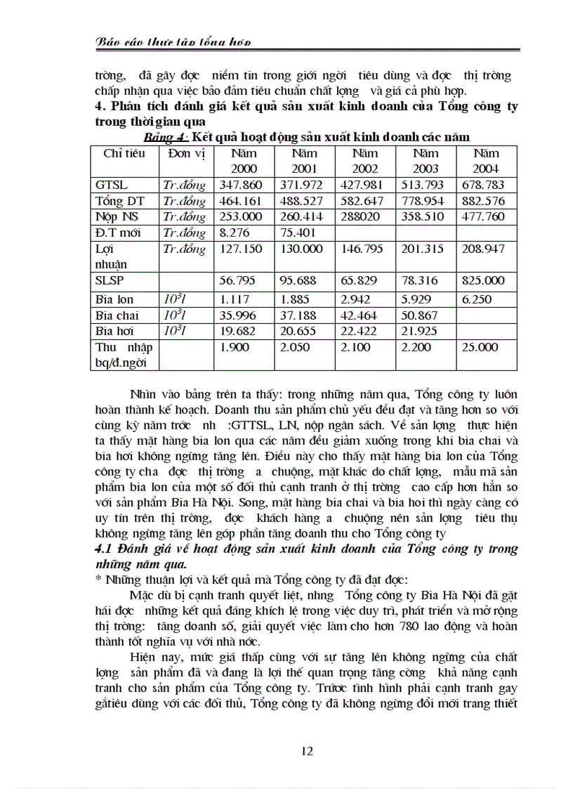 image for page Báo cáo thực tập tổng hợp tại Tổng công ty Bia Rượu Nước giải khát Hà Nội
