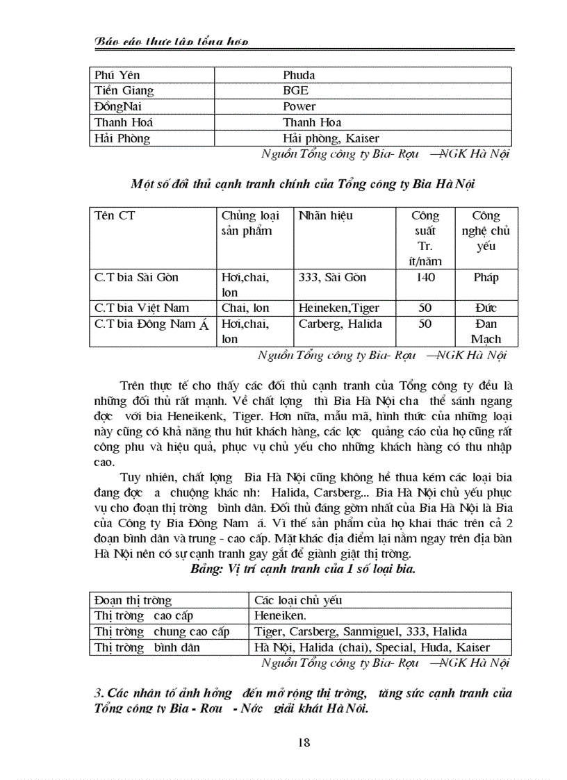 image for page Báo cáo thực tập tổng hợp tại Tổng công ty Bia Rượu Nước giải khát Hà Nội