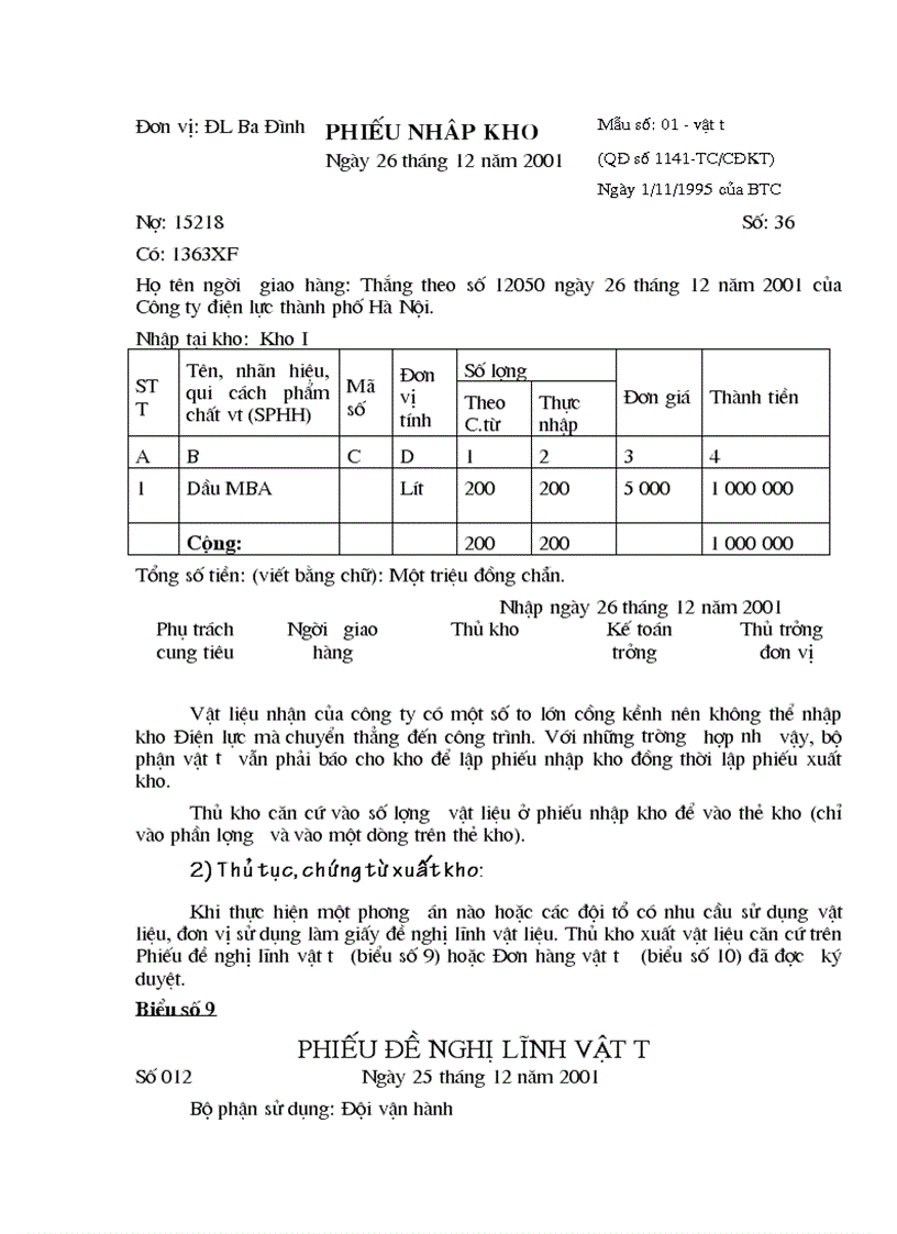 image for page Tổ chức hạch toán nguyên liệu vật liệu tại Điện lực Ba Đình Hà Nội 1