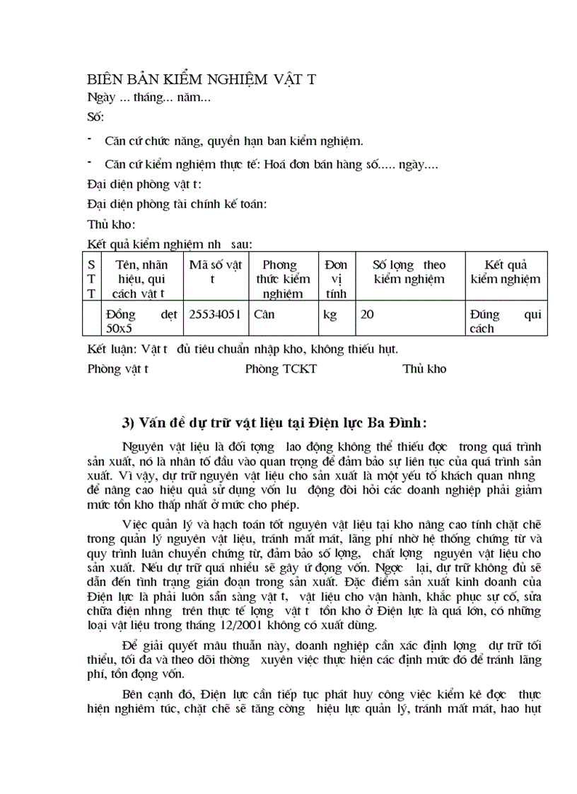 image for page Tổ chức hạch toán nguyên liệu vật liệu tại Điện lực Ba Đình Hà Nội 1