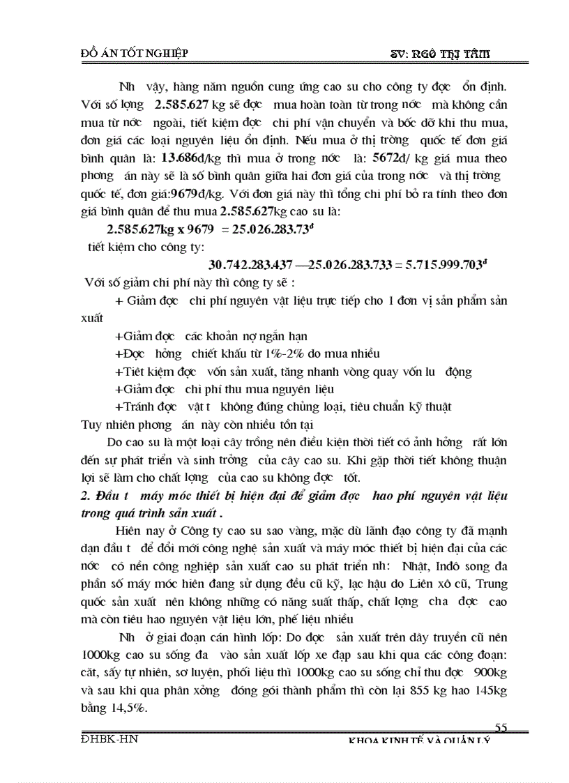 image for page Phân tích tình hình cung ứng dự trữ và sử dụng vật tư và một số biện pháp nâng cao tình hình cung ứng dự trữ và sử dụng vật tư tại Công ty cao su sao vàng 1