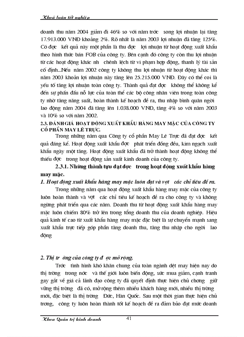 image for page Một số giải pháp nhằm thúc đẩy hoạt động xuất khẩu hàng may mặc tại Công ty cổ phần May Lê Trực