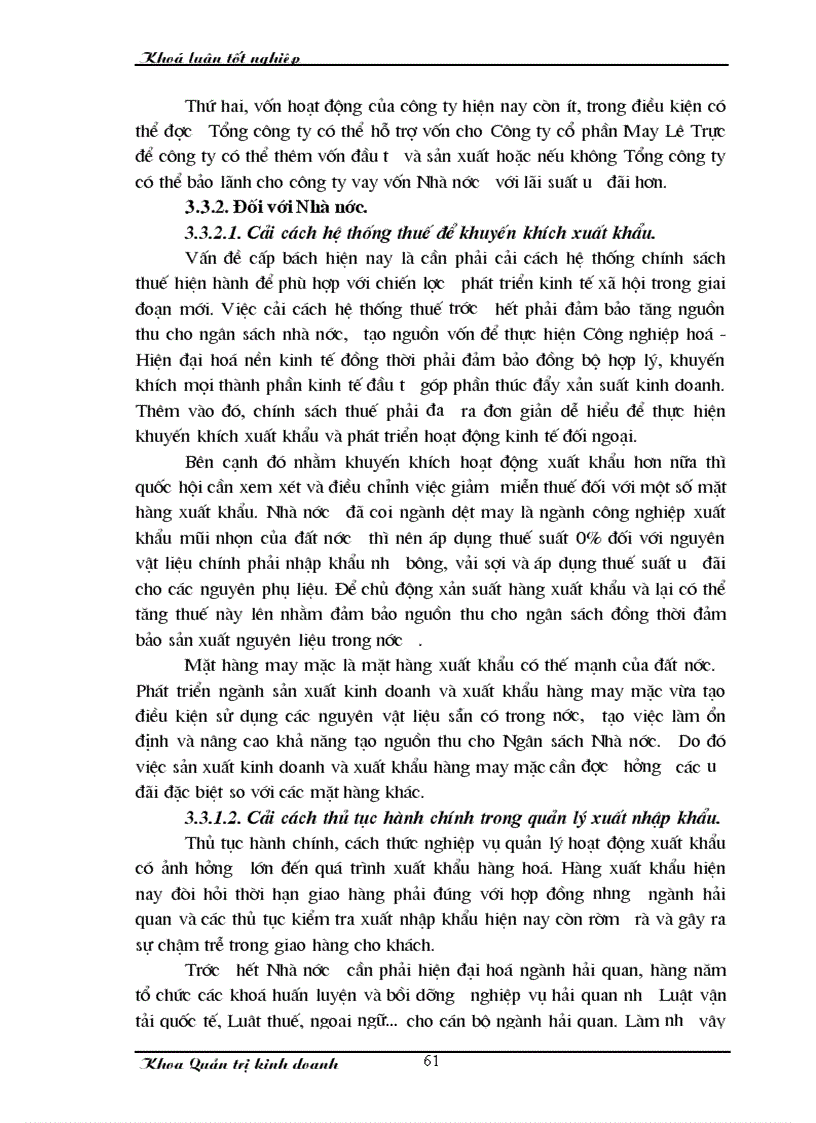 image for page Một số giải pháp nhằm thúc đẩy hoạt động xuất khẩu hàng may mặc tại Công ty cổ phần May Lê Trực