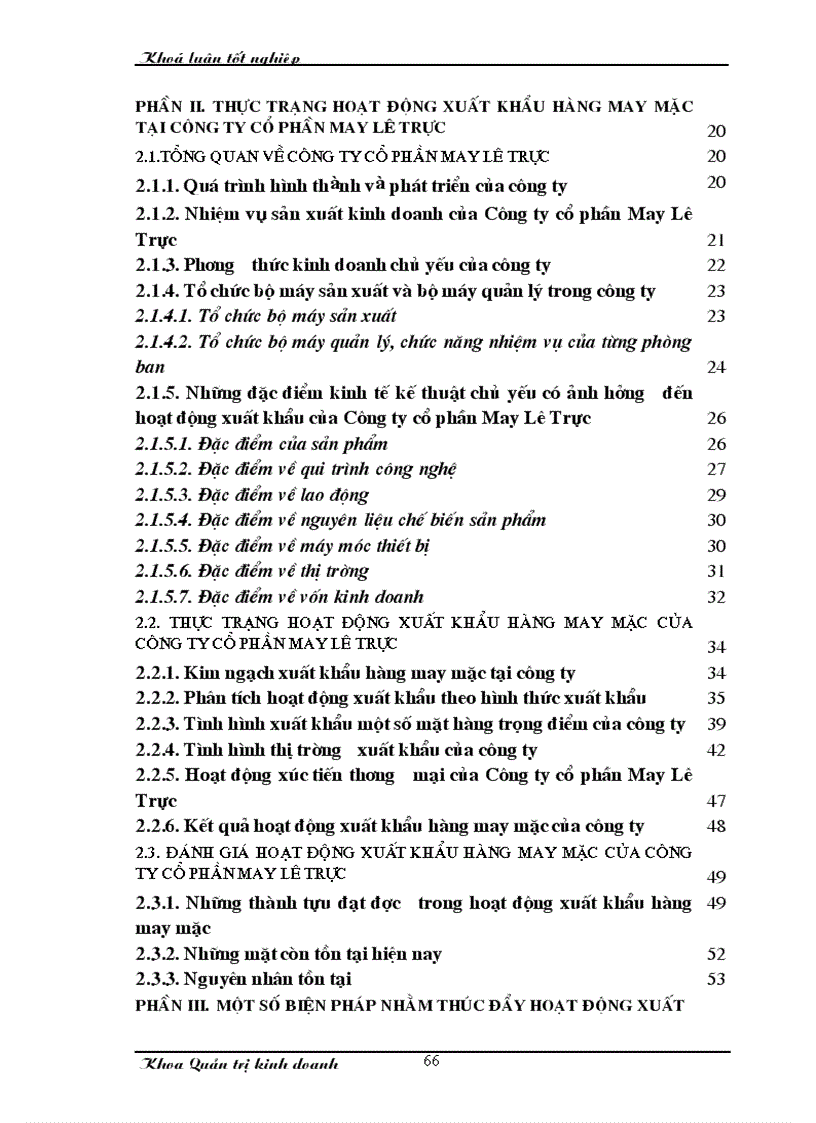 image for page Một số giải pháp nhằm thúc đẩy hoạt động xuất khẩu hàng may mặc tại Công ty cổ phần May Lê Trực