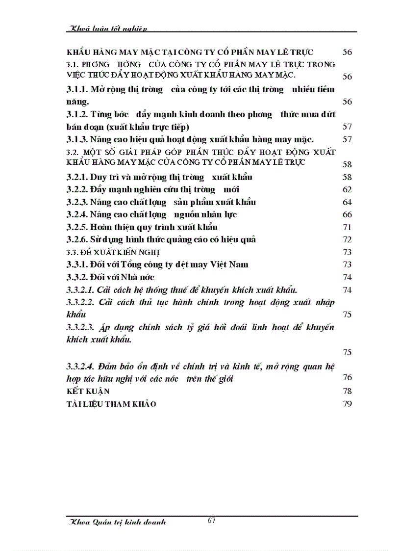 image for page Một số giải pháp nhằm thúc đẩy hoạt động xuất khẩu hàng may mặc tại Công ty cổ phần May Lê Trực