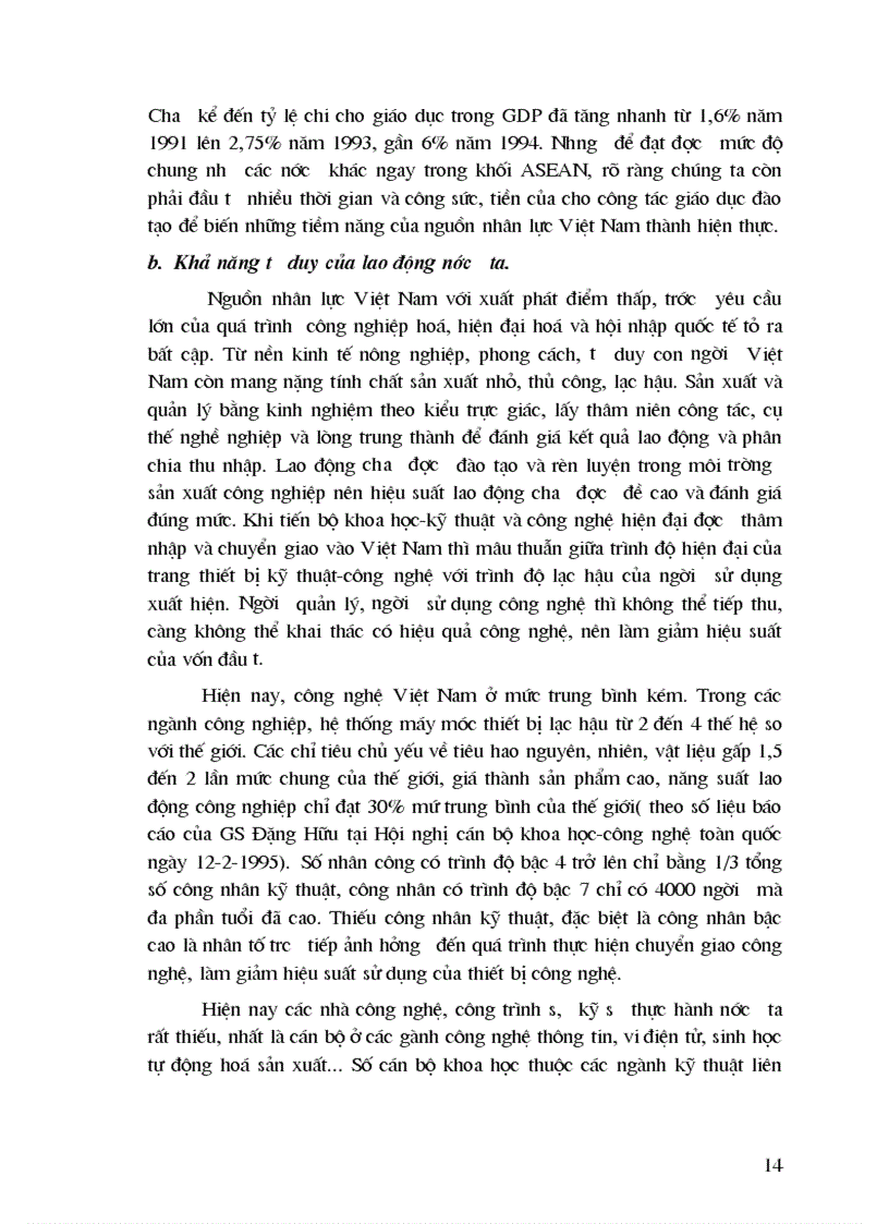 image for page Sự phát triển nguồn nhân lực vai trò của nó với sự nghiệp CNH HĐH và với nền kinh tế tri thức ở nước ta Thực trạng và thách thức