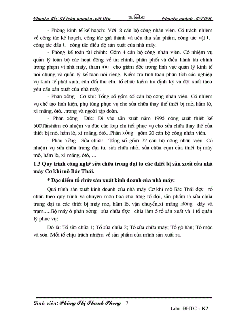 image for page Kế toán nguyên vật liệu tại nhà máy cơ khí mỏ Bắc thái