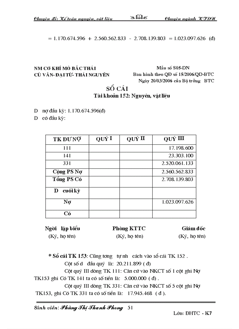 image for page Kế toán nguyên vật liệu tại nhà máy cơ khí mỏ Bắc thái
