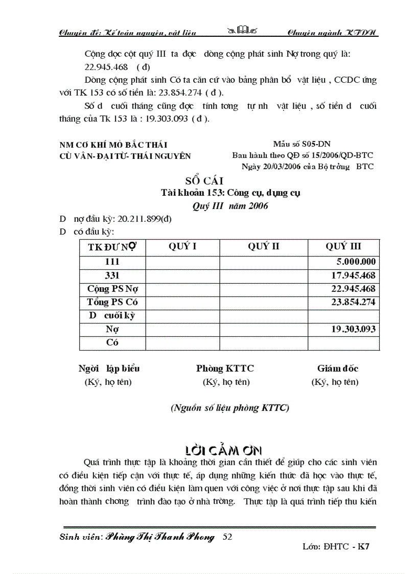 image for page Kế toán nguyên vật liệu tại nhà máy cơ khí mỏ Bắc thái