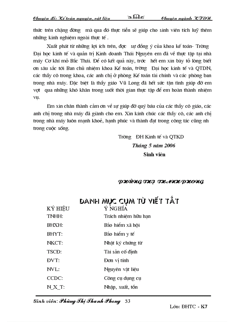 image for page Kế toán nguyên vật liệu tại nhà máy cơ khí mỏ Bắc thái