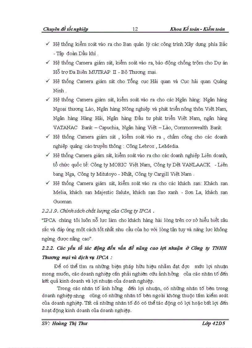 image for page Giải pháp nâng cao lợi nhuận ở Công ty TNHH Thương mại và dịch vụ IPCA