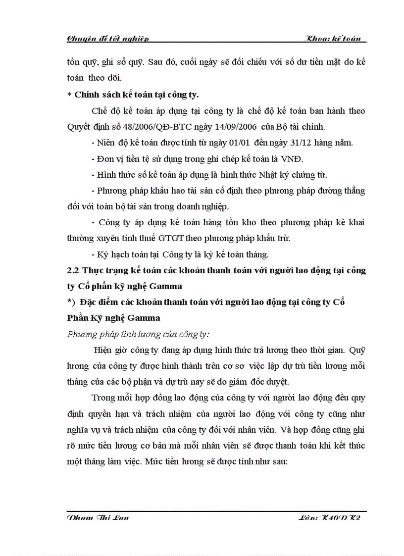 image for page Các đề xuất và kiến nghị về kế toán các khoản thanh toán với người lao động tại Công ty cổ phần kỹ nghệ Gamma