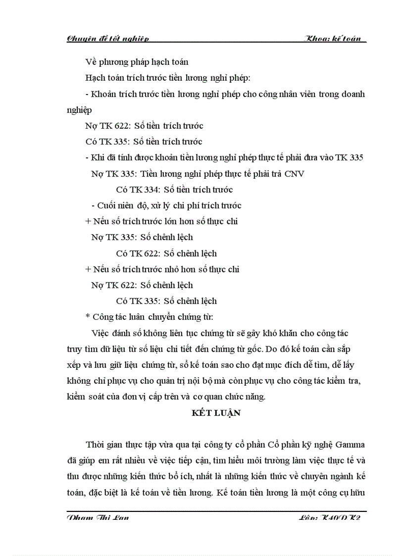 image for page Các đề xuất và kiến nghị về kế toán các khoản thanh toán với người lao động tại Công ty cổ phần kỹ nghệ Gamma