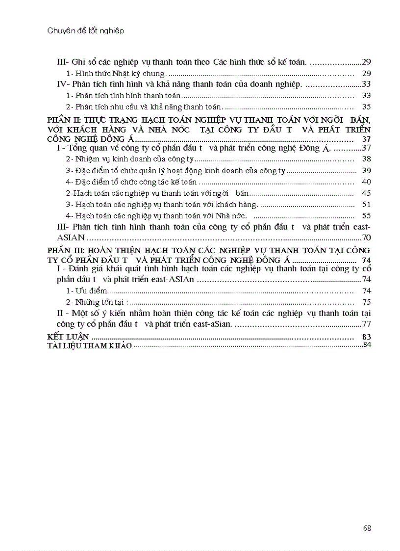 image for page Hạch toán các nghiệp vụ thanh toán với người bán khách hàng và Nhà nước với việc tăng cường quản lý tài chính tại công ty cổ phần đầu tư và phát triển công nghệ Đông á