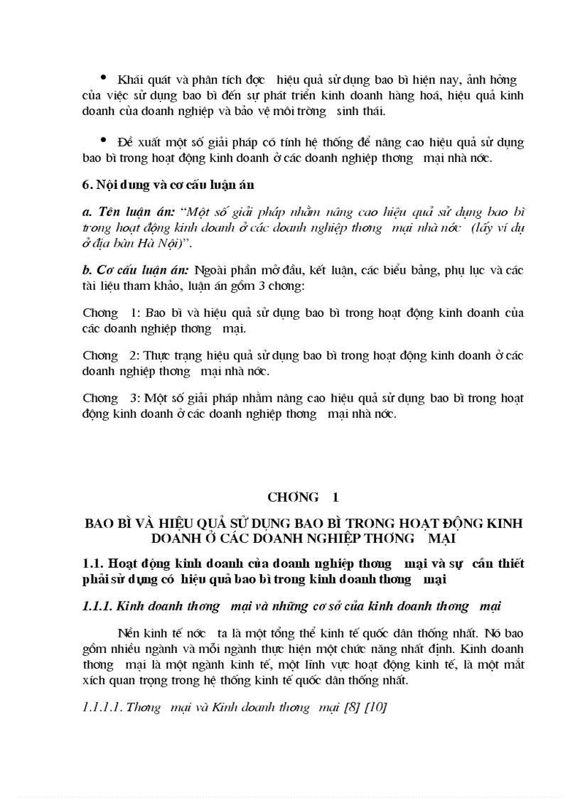 Một số giải pháp nhằm nâng cao hiệu quả sử dụng bao bì trong hoạt động kinh doanh ở các doanh nghiệp thương mại nhà nước ở địa bàn Hà Nội