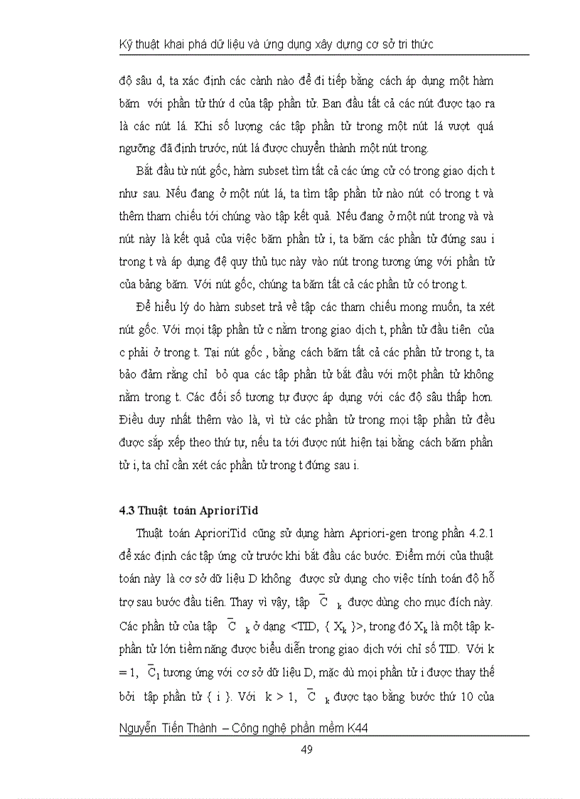 image for page Kỹ thuật khai phá dữ liệu và ứng dụng xây dựng cơ sở tri thức