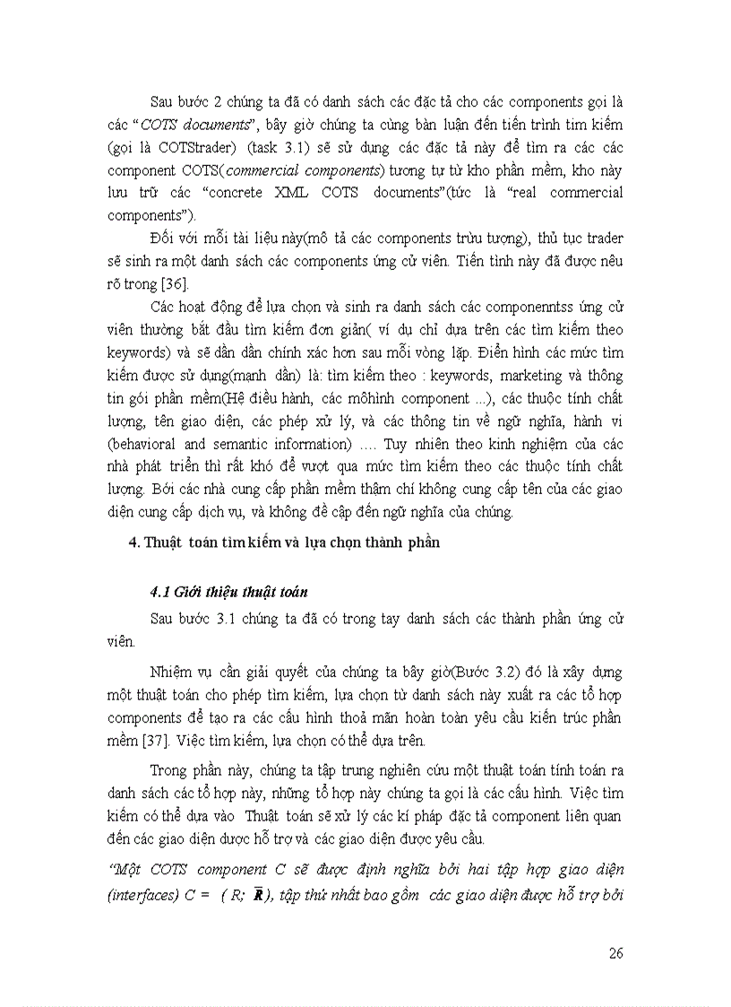 image for page Những giải pháp cải thiện quy trình tự động hoá tìm kiếm lựa chọn thành phần phần mềm từ kho dữ liệu trong công nghệ phát triển phần mềm hướng thành phần