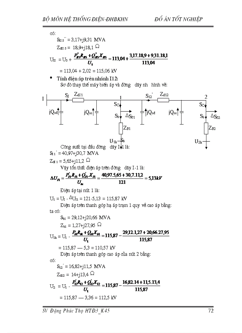 image for page Cân bằng sơ bộ công suất Tính bù cưỡng bức công suất phản kháng