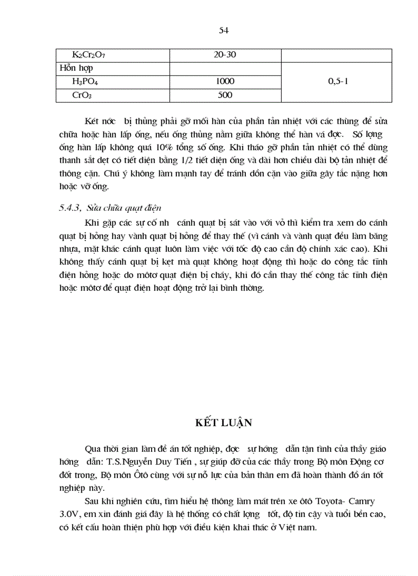 image for page Nghiên cứu khai thác bảo dưỡng sửa chữa hệ thống làm mát trên xe toyota camry 3 0V