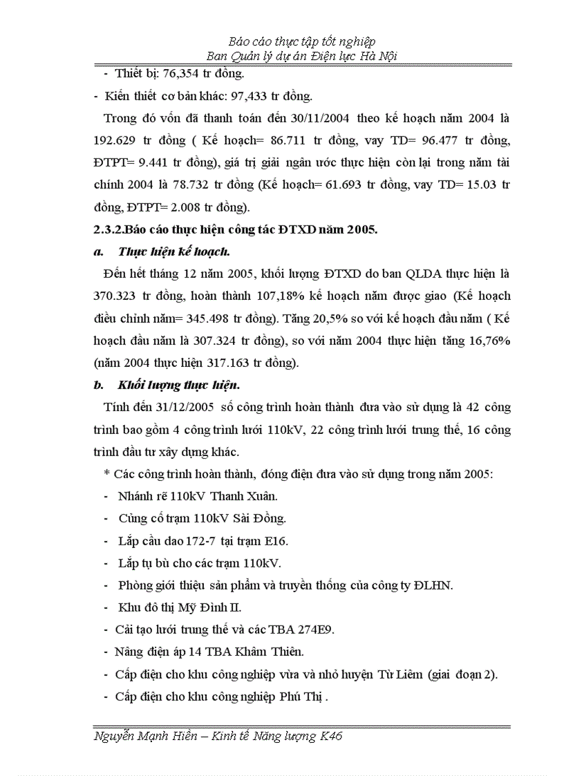 image for page Phân tích Dự án đầu tư Xây dựng trạm biến áp 110kV Mỹ đình
