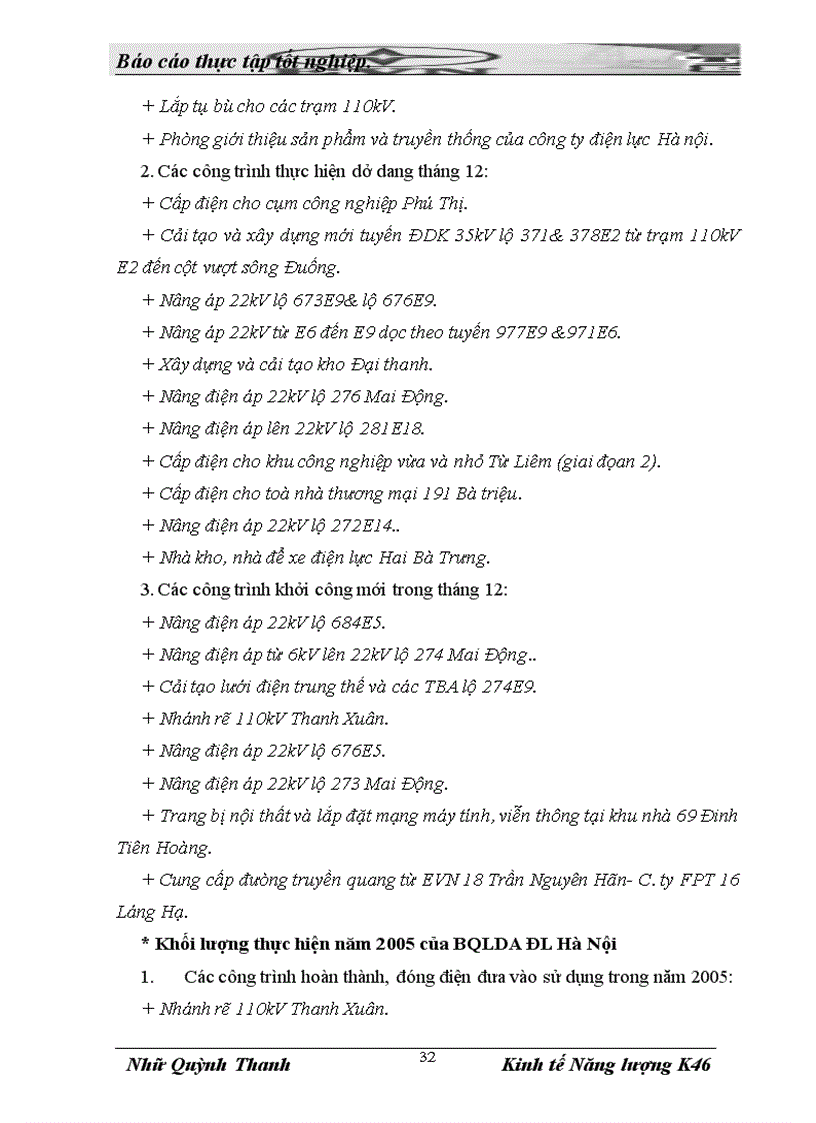 image for page Phân tích dự án đầu tư Hạ ngầm tuyến đường dây 110kV di chuyển đường cáp 22kV TBA 110kV Thanh Xuân