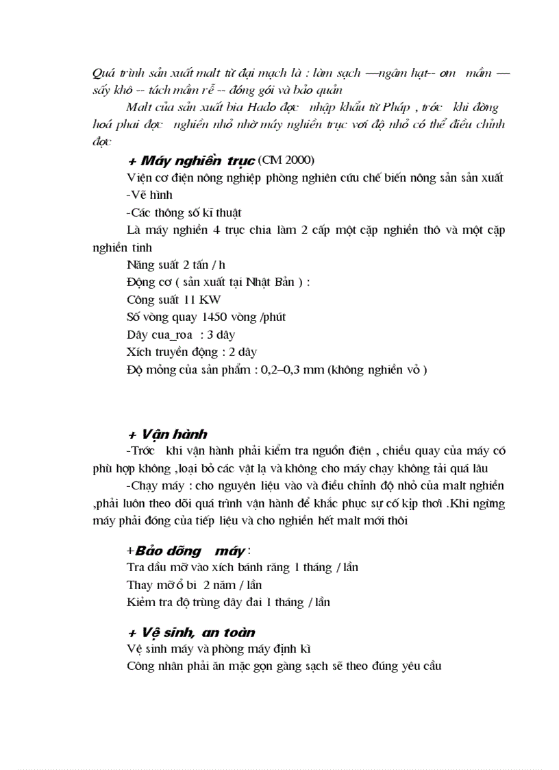 image for page Quy trình công nghệ sản xuất bia tại nhà máy Liên hiệp thực phẩm Hà Đông