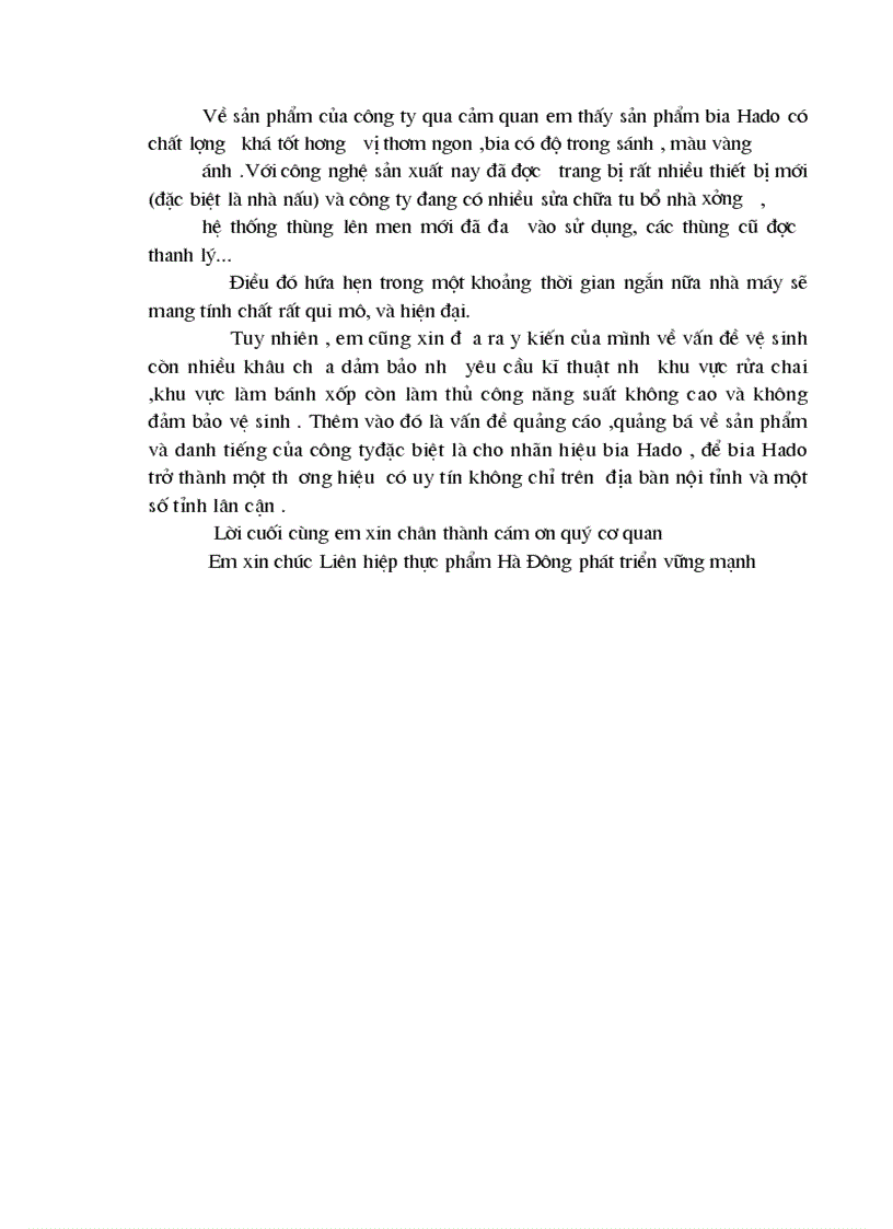 image for page Quy trình công nghệ sản xuất bia tại nhà máy Liên hiệp thực phẩm Hà Đông