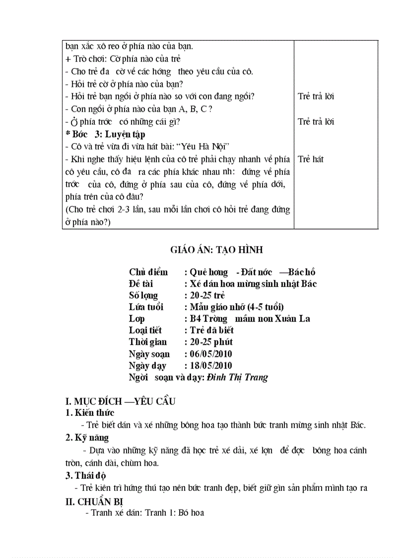image for page Lập kế hoạch điều khiển hoạt động trong ngày ở trường mầm non Chủ điểm Quê hương Đất nước Bác Hồ