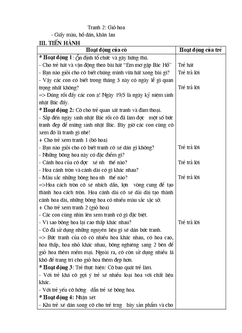 image for page Lập kế hoạch điều khiển hoạt động trong ngày ở trường mầm non Chủ điểm Quê hương Đất nước Bác Hồ