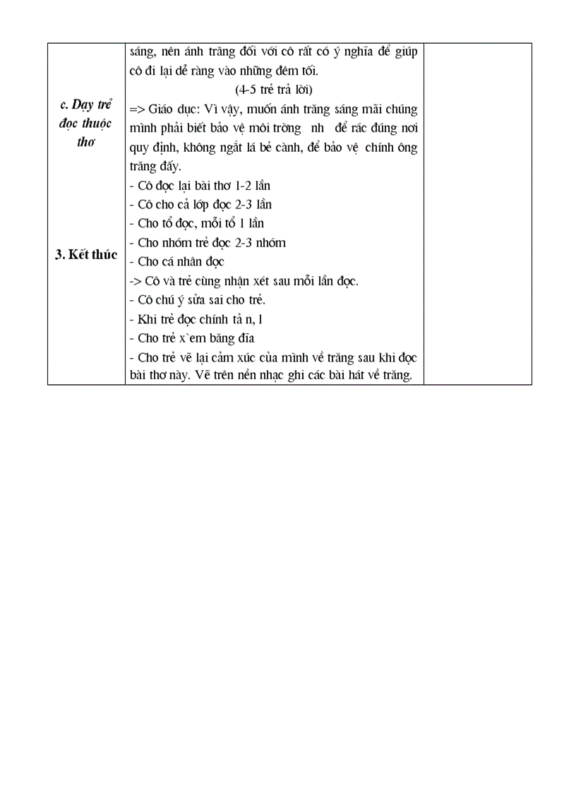 image for page Phát triển ngôn ngữ Chủ đề Trường mầm non của bé Đề tài Bài thơ Trăng sáng