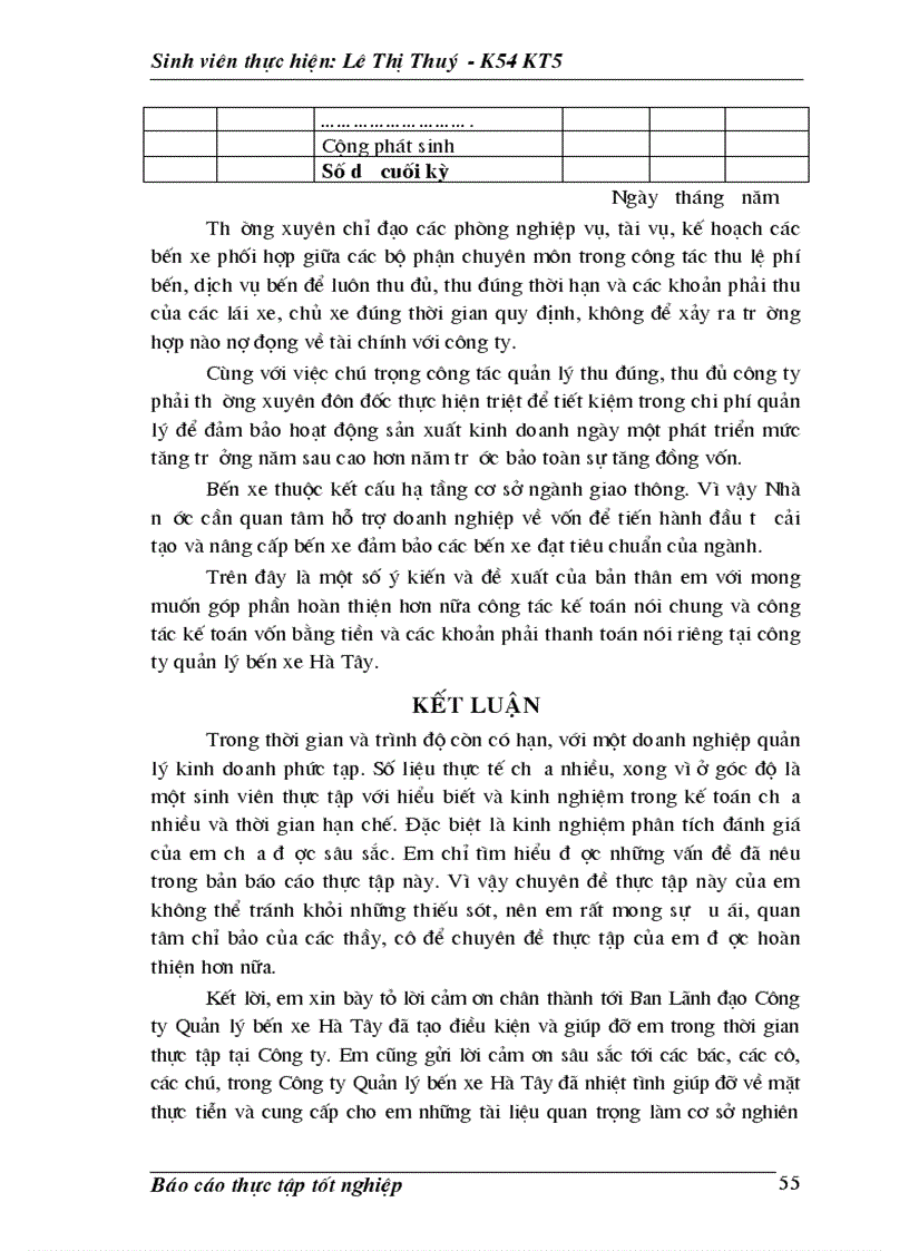 image for page Thực trạng công tác kế toán vốn bằng tiền và các khoản phảI thanh toán tai công ty quản lý bến xe Hà Tây 1