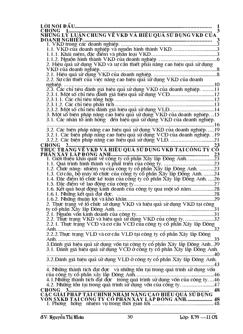 image for page Thực trạng về vốn kinh doanh và hiệu quả sử dụng vốn kinh doanh tại công ty cổ phần Xây lắp Đông Anh
