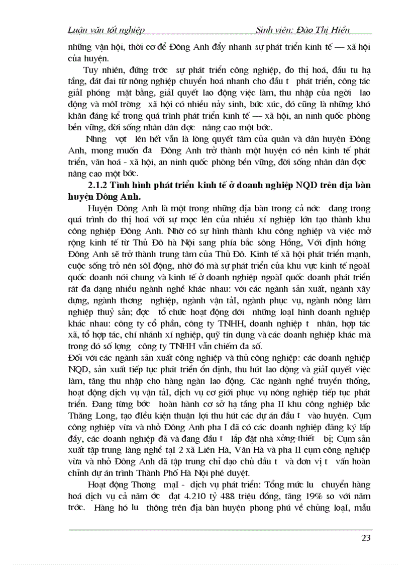 image for page Thực trạng công tác quả lý thu thuế GTGT đối với doanh nghiệp ngoàI quốc doanh trên địa bàn huyện đông anh