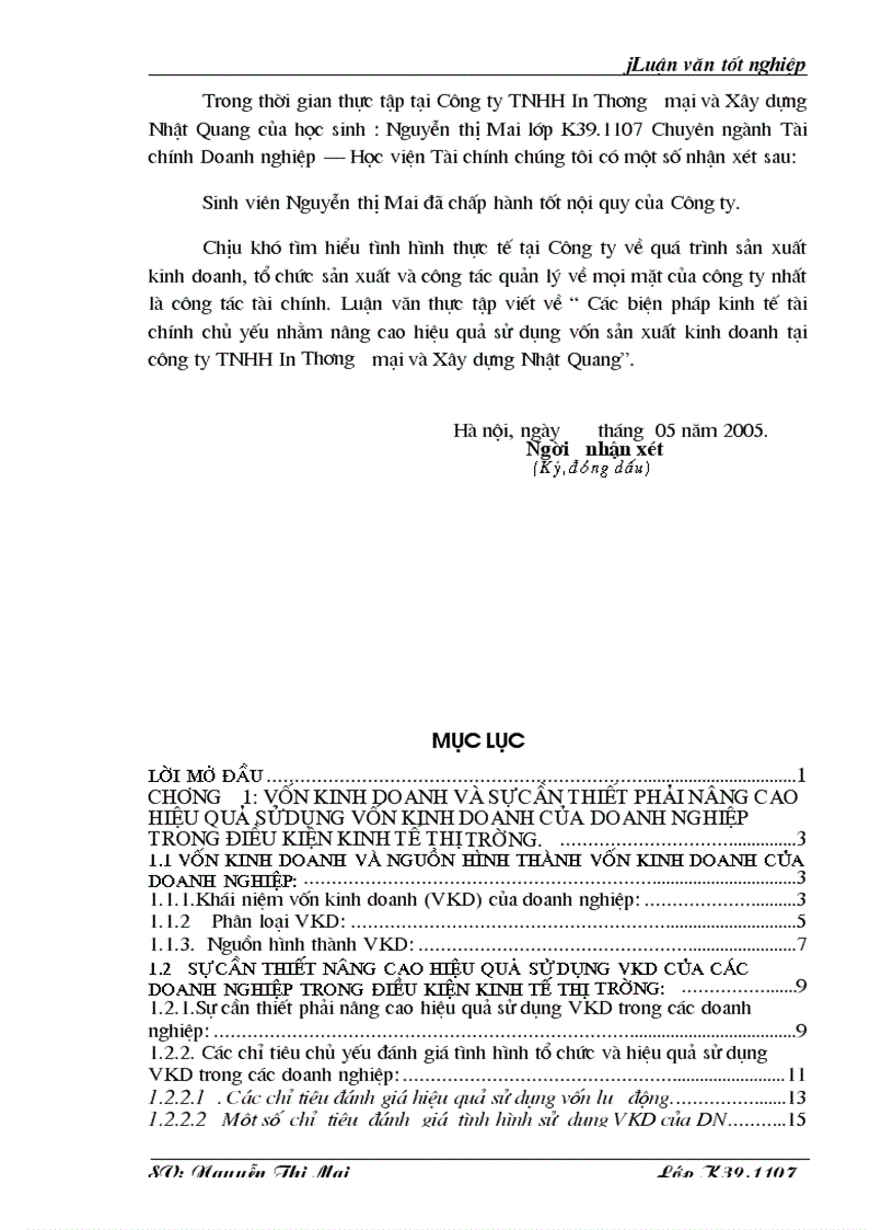 image for page Một số biện pháp nhằm nâng cao hiệu quả sử dụng vốn sản xuất kinh doanh ở Công ty TNHH In Thương mại và Xây dựng Nhật Quang