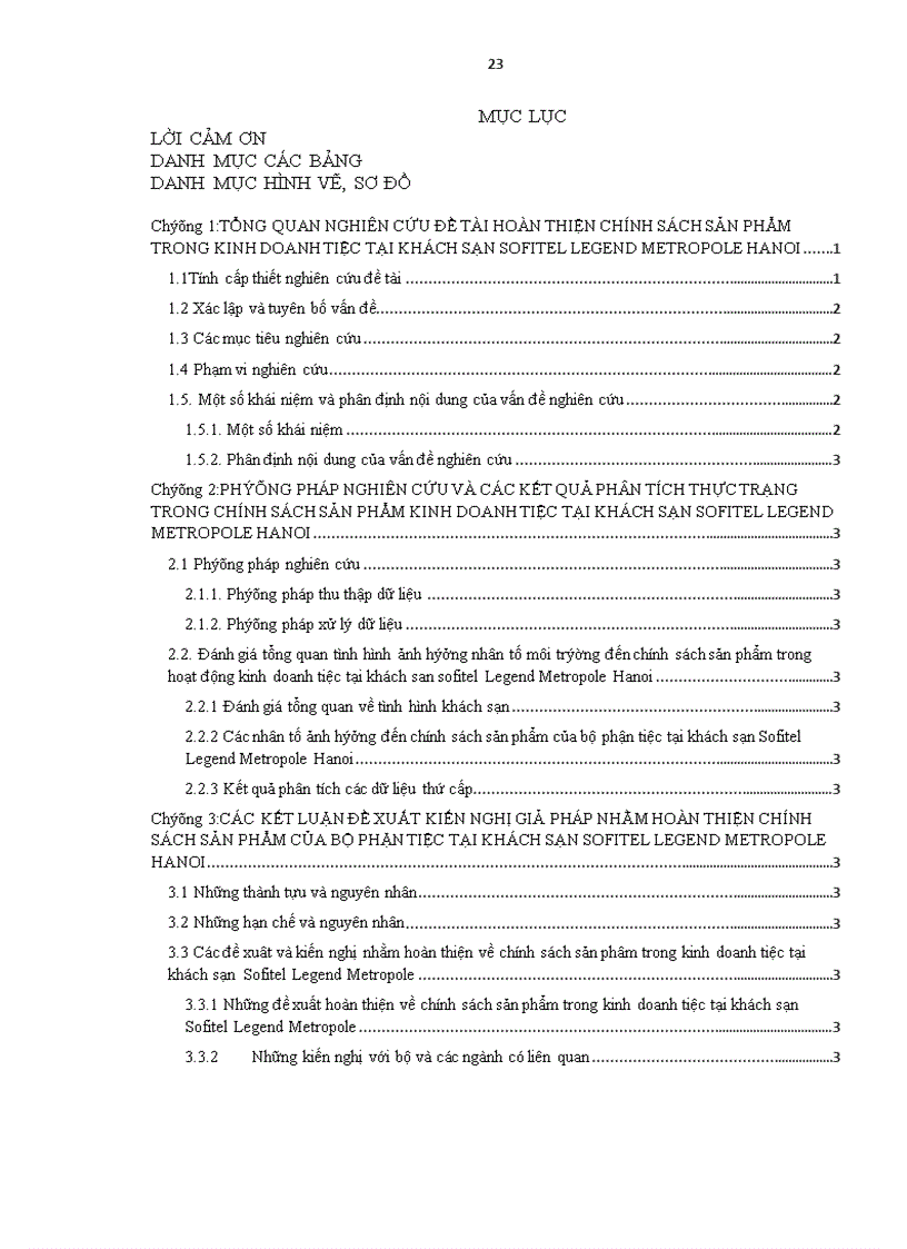 image for page Hoàn thiện chính sách sản phẩm trong kinh doanh tiệc tại khách sạn sofitel legend METROPOLE HANOI