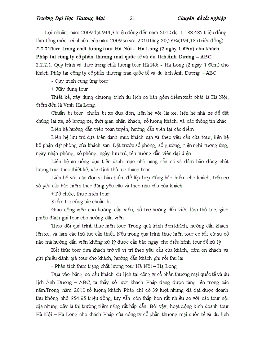 image for page Giải pháp nâng cao chất lượng tour hà nội hạ long 2 ngày 1 đêm cho khách pháp tại công ty cổ phần thương mại quốc tế và du lịch ÁNH DƯƠNG ABC