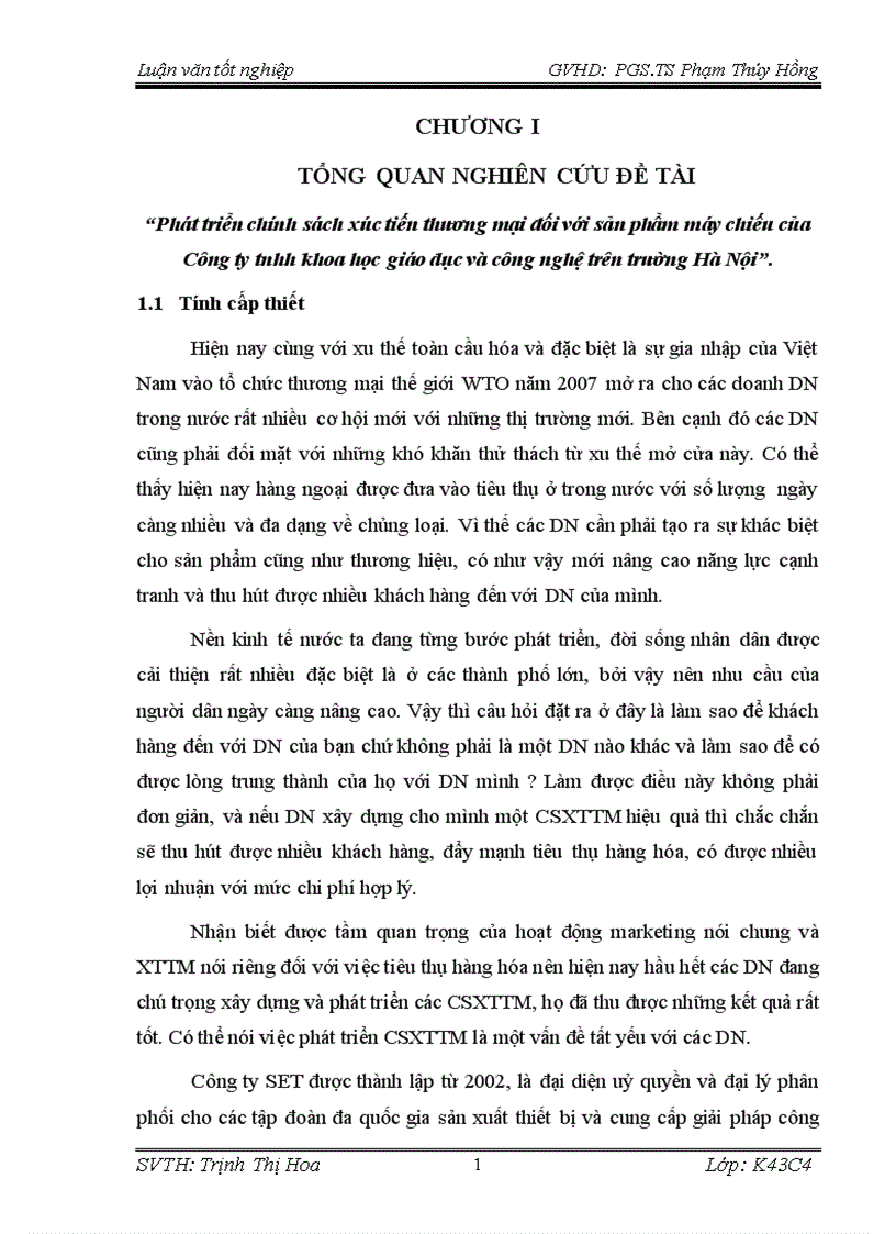image for page Phát triển chính sách xúc tiến thương mại đối với sản phẩm máy chiếu của công ty TNHH khoa học giáo dục và công nghệ trên thị trường Hà Nội