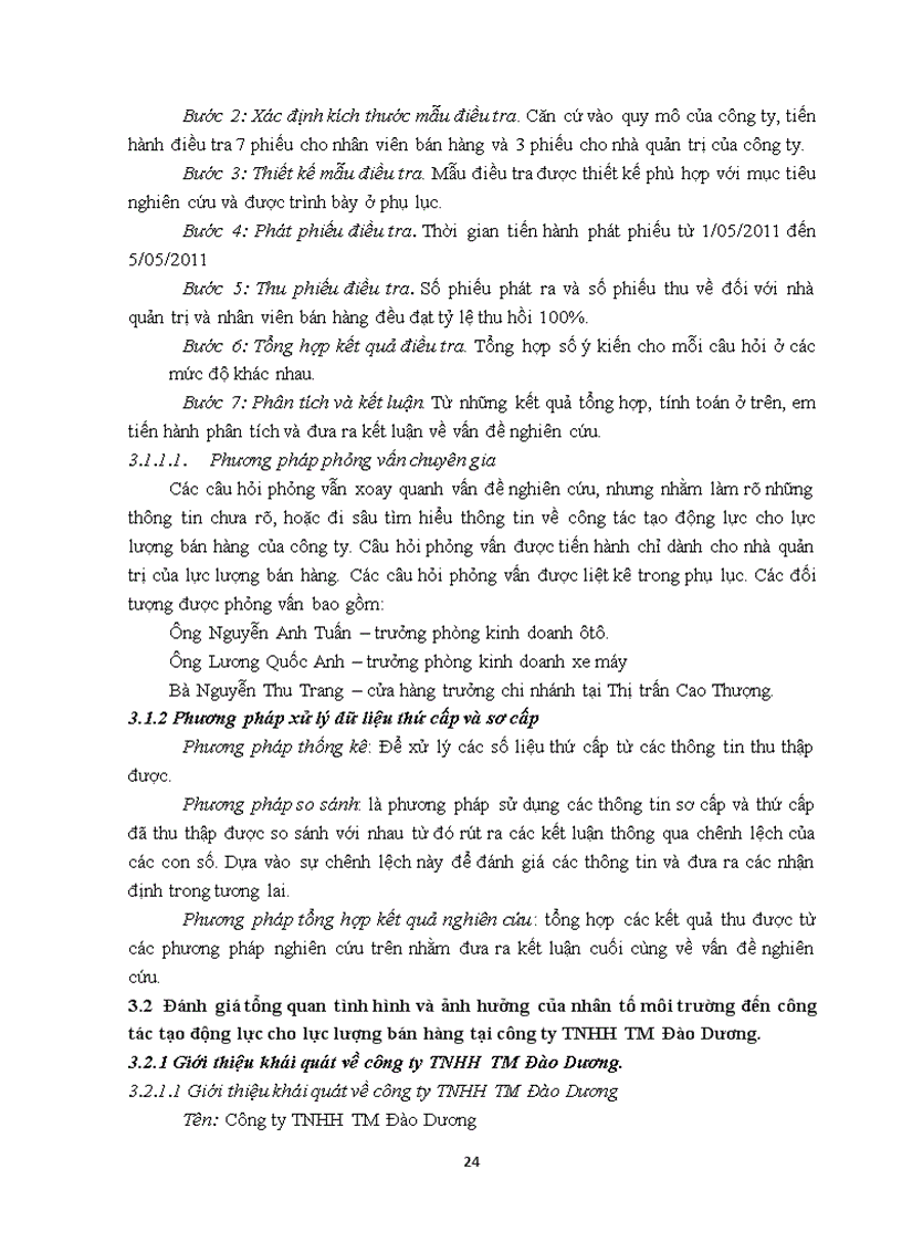 image for page Các giải pháp tạo động lực cho lực lượng bán hàng của công ty TNHH TM Đào Dương