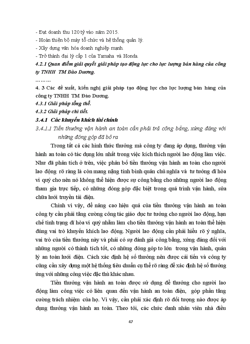image for page Các giải pháp tạo động lực cho lực lượng bán hàng của công ty TNHH TM Đào Dương