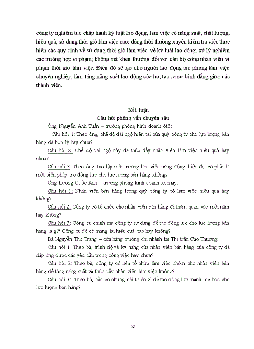 image for page Các giải pháp tạo động lực cho lực lượng bán hàng của công ty TNHH TM Đào Dương